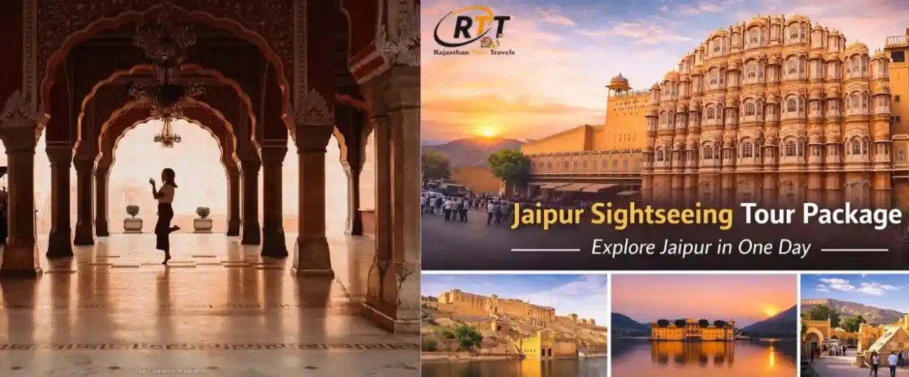 Jaipur sightseeing tour package covering Hawa Mahal Amber Fort Jal Mahal and Jantar Mantar