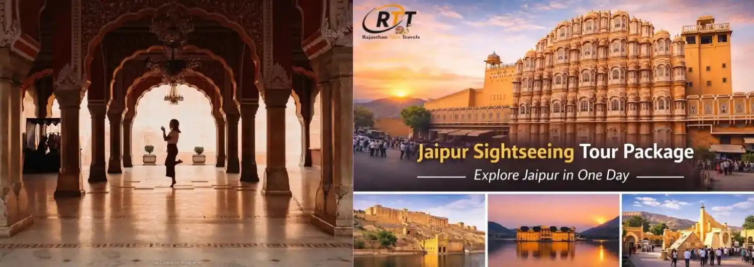 Jaipur sightseeing tour package covering Hawa Mahal Amber Fort Jal Mahal and Jantar Mantar