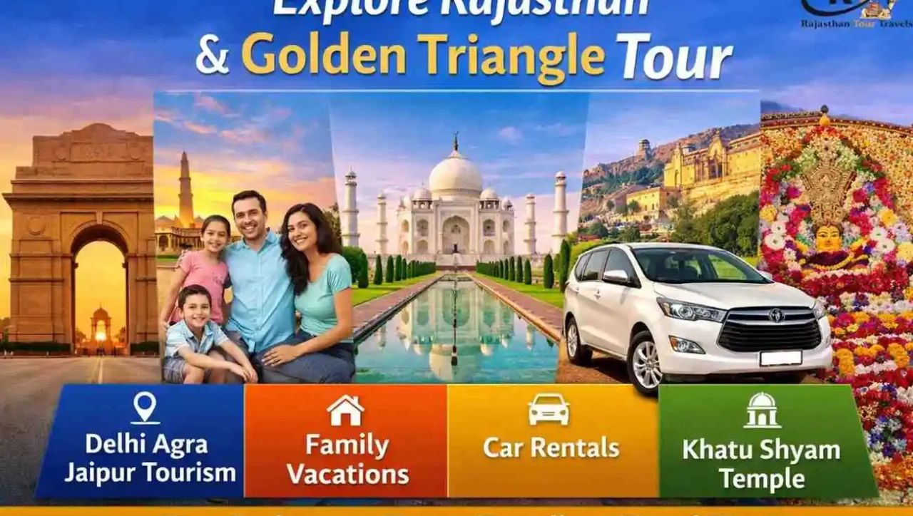 Golden Triangle tour guide India with Delhi Agra Jaipur, Rajasthan travel packages, car rental Jaipur and Khatu Shyam temple tour