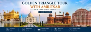 Golden Triangle Tour with Amritsar covering Delhi Agra Jaipur Taj Mahal Golden Temple and Hawa Mahal