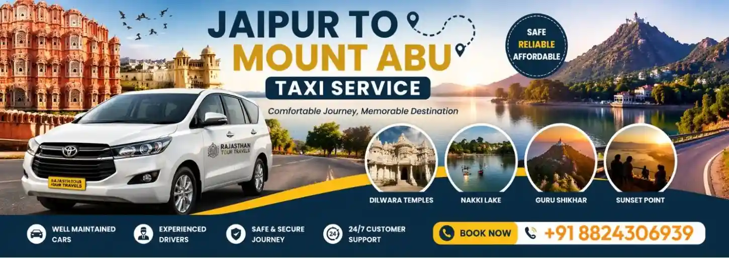 Jaipur to Mount Abu taxi service cab booking affordable travel Rajasthan Tour Travels