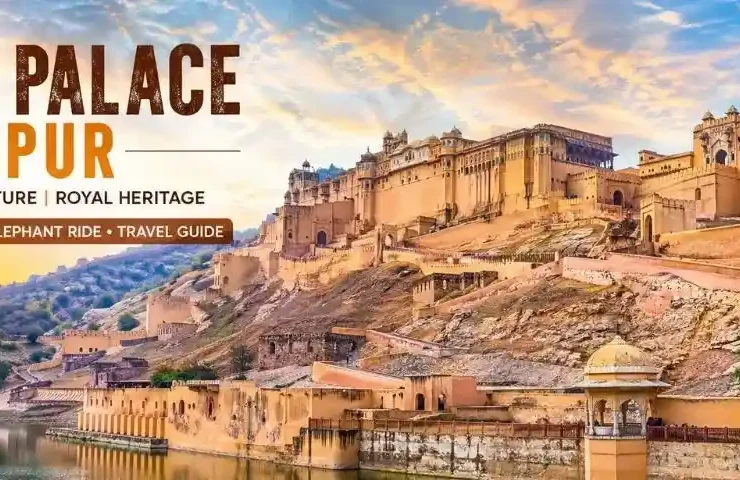Amber Palace Jaipur view with Maota Lake and historic Amber Fort architecture