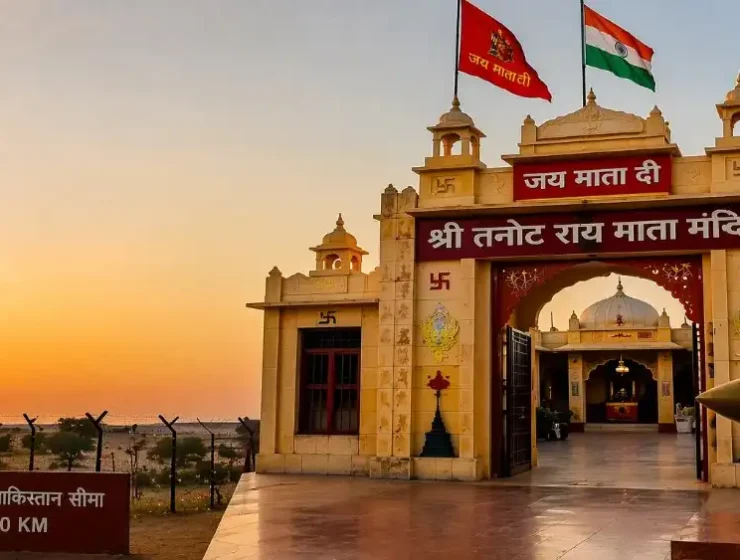Tanot Mata Mandir Jaisalmer Rajasthan temple near India Pakistan border sunset view