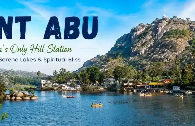Beautiful view of Nakki Lake and Mount Abu hill station in Rajasthan