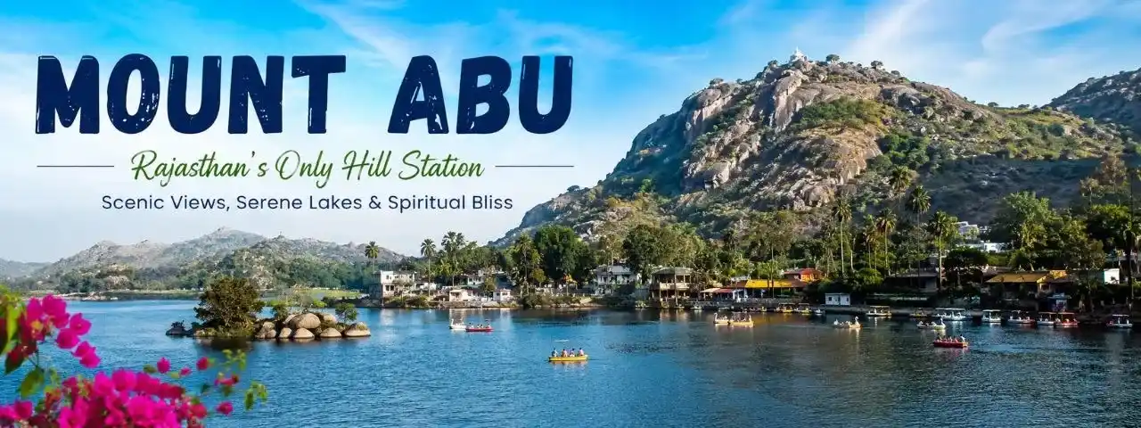 Beautiful view of Nakki Lake and Mount Abu hill station in Rajasthan