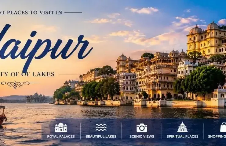 Top tourist places to visit in Udaipur including City Palace and Lake Pichola