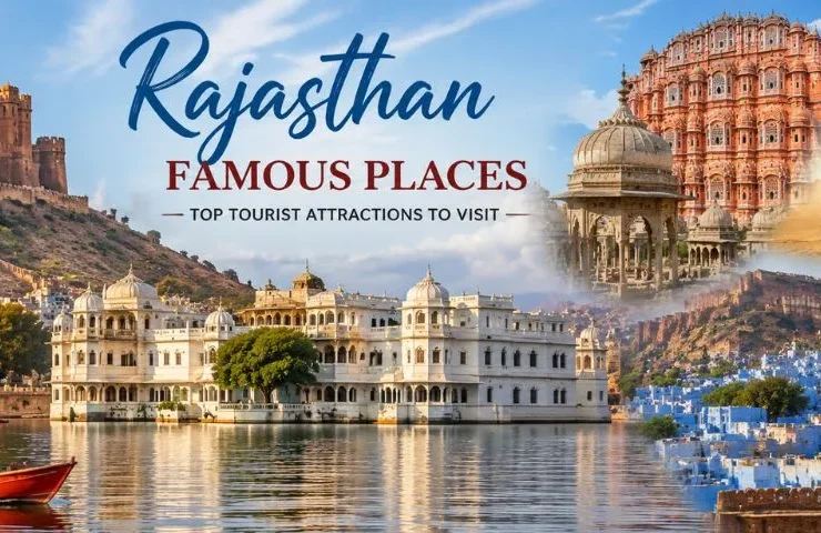 Rajasthan famous places including forts, palaces, desert and Udaipur