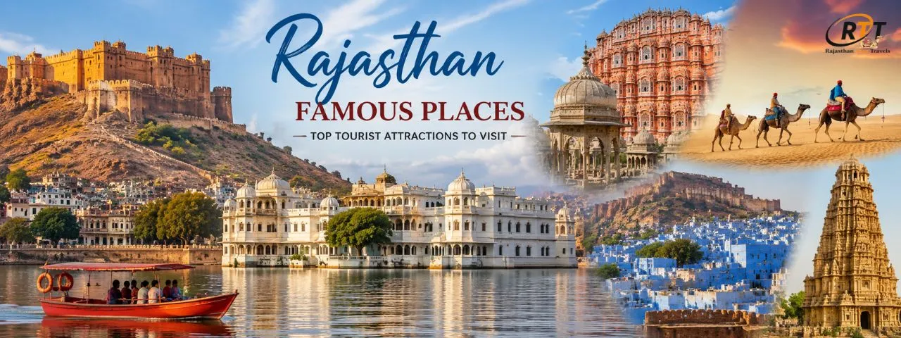 Rajasthan famous places including forts, palaces, desert and Udaipur