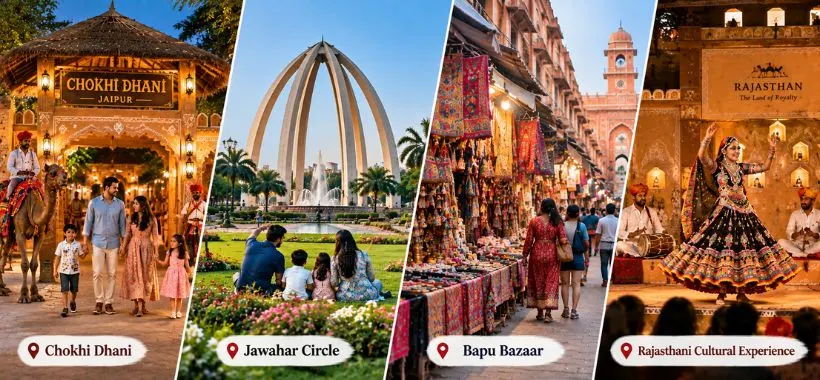 Chokhi Dhani, Jawahar Circle, Jaipur local market and Rajasthani cultural experience