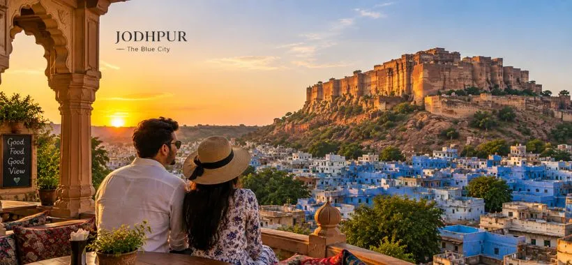 Couple enjoying Mehrangarh Fort and Blue City in Jodhpur