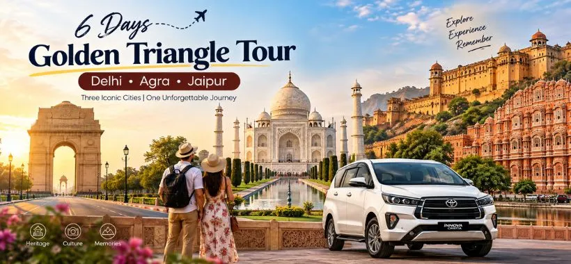 6 Days Golden Triangle Tour covering Delhi Agra and Jaipur