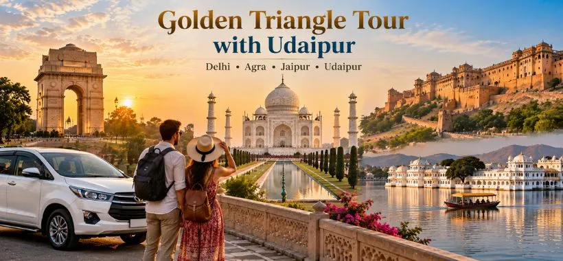 Golden Triangle Tour with Udaipur covering Delhi Agra Jaipur and Udaipur