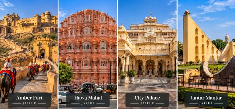 Amber Fort, Hawa Mahal, City Palace and Jantar Mantar in Jaipur