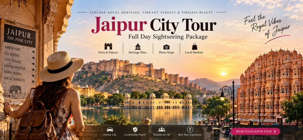 Jaipur City Tour featuring Amber Fort, Hawa Mahal and Jal Mahal