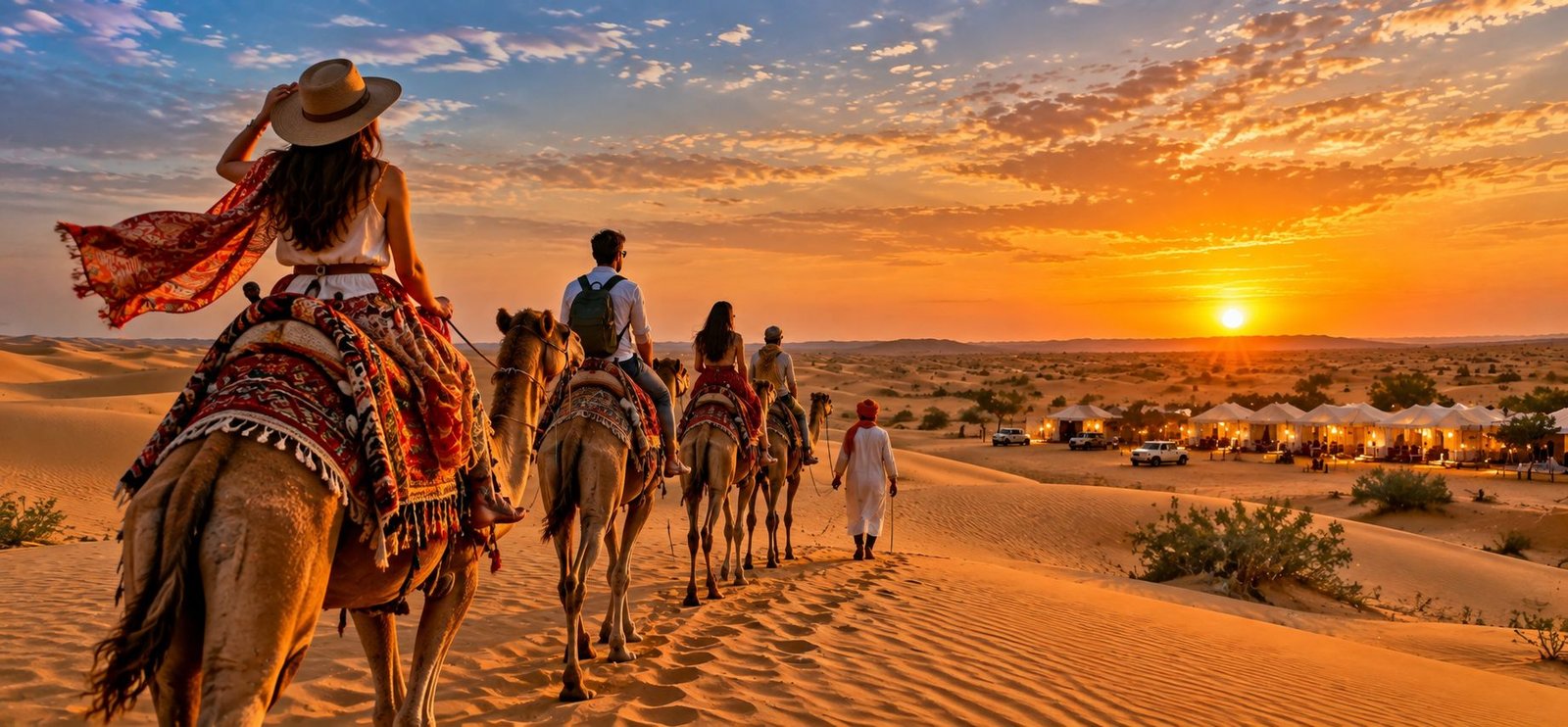 Camel safari at Sam Sand Dunes in Jaisalmer