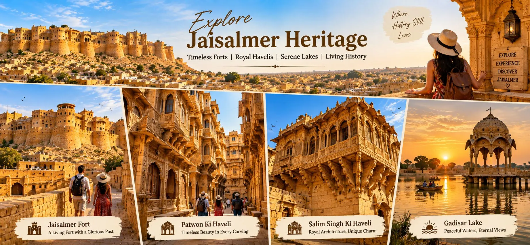Jaisalmer Fort, Patwon Ki Haveli, Salim Singh Ki Haveli and Gadisar Lake