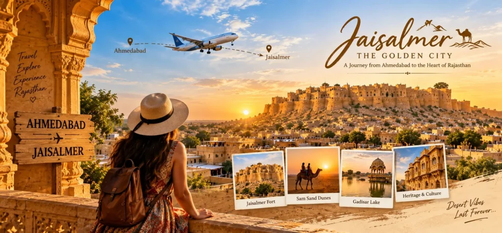 Jaisalmer tour package from Ahmedabad featuring Jaisalmer Fort and Thar Desert