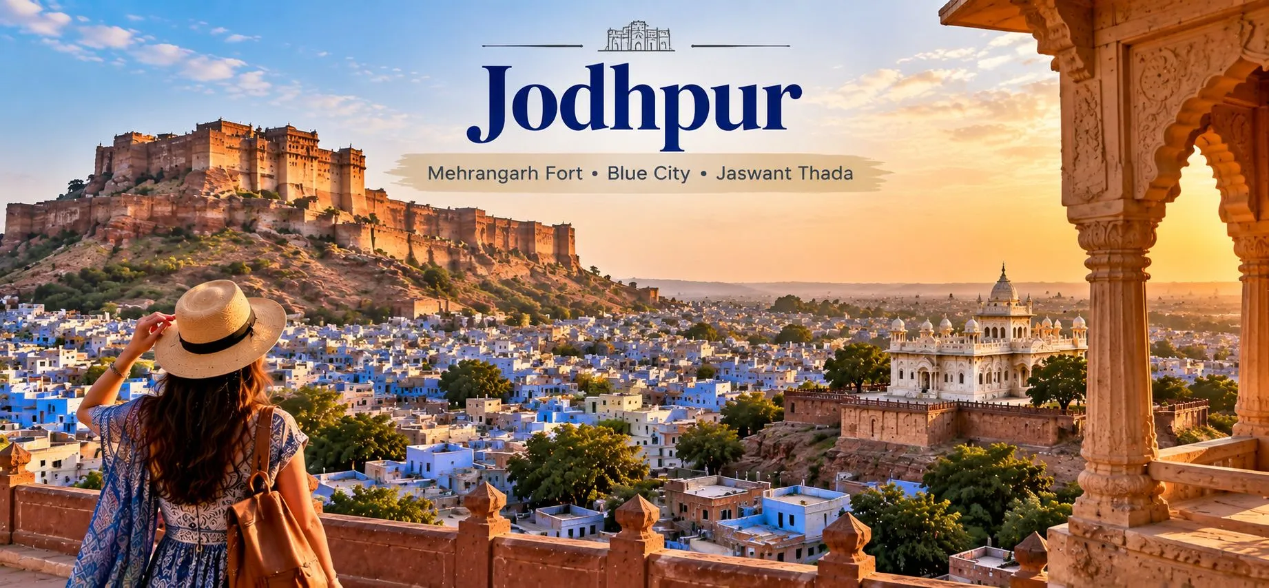 Jodhpur featuring Mehrangarh Fort, Blue City and Jaswant Thada