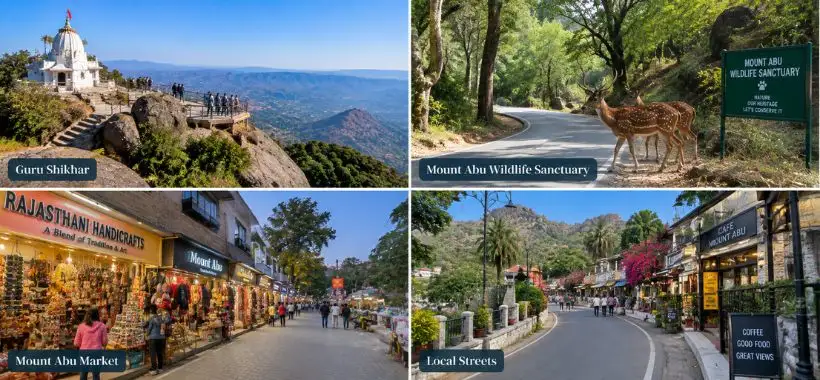 Guru Shikhar, Mount Abu Wildlife Sanctuary, Mount Abu Market and local streets