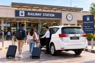 Railway station pickup and drop car rental service