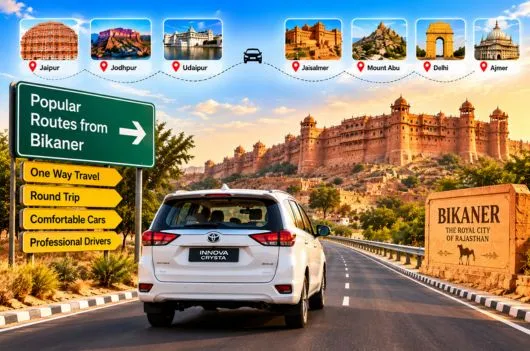 Popular routes from Bikaner by car