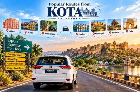 Popular routes from Kota by car to Jaipur Bundi Udaipur and Ranthambore